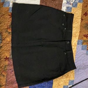 Black Denim High Wasted Miniskirt